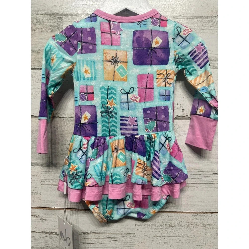 Birdie Bean Ruffle Romper Dress Girls 12-18m Bamboo Christmas Gifts NWT